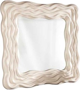 Global Interiors Design Wandspiegel Wave 90 x 90 cm, Pastell Greige