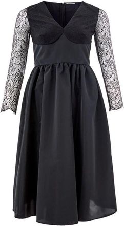 Lardini Elegante Zwarte Polyester Jurk - Dames - Casual kleedjes - Zwart - S - Polyester - Kleedjes