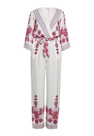 Usha Jumpsuit Dames Wit Veelkleurig