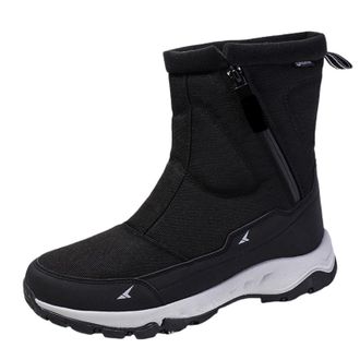 Generic Winter Boots For Men Uk, Winter Outdoor Fleece Warm Boots Anti-Slip Waterproof Comfortable Boot Short Calf Ankle Boot With Zip Lightweight Warm Lined 