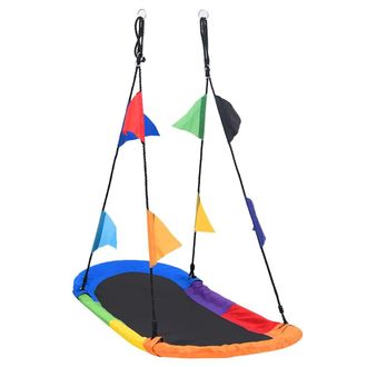 vidaXL Columpio Nido Con Banderines 165x70 Cm Vidaxl