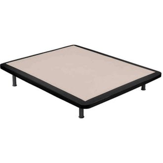 Colchones Aznar Base Tapizada Poli-piel Reforzada 5 Barras Transversales Negro - 160x200 Cm (2 De 80x200)