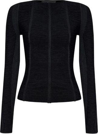 The Attico Top con frange - Nero