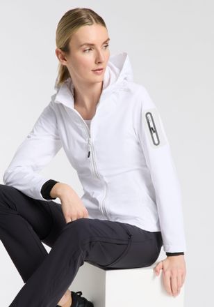 F.lli Campagnolo Softshelljacke CMP, Damen, Gr. 34, weiss (bianco, stone), Softshell, Obermaterial: 100% Polyester. Innenseite: 100% Polyester, kontrastfarbene Details