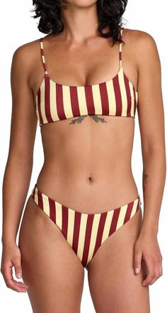 Rvca Leon Medium French Bikini Bottom In Sunshine