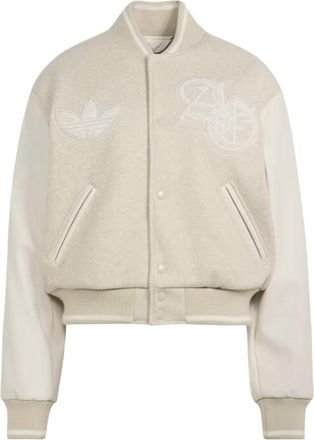 adidas (WMNS) adidas Varsity Jacket Asia Sizing Alumina Chalk White KQ5837