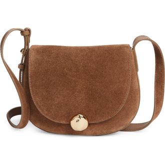 Madewell The Dakota Suede Saddle Crossbody Bag in Light Umber at Nordstrom