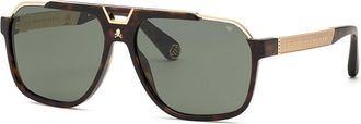 Philipp Plein SPP046V 0722 Mens Sunglasses Tortoiseshell Size 61