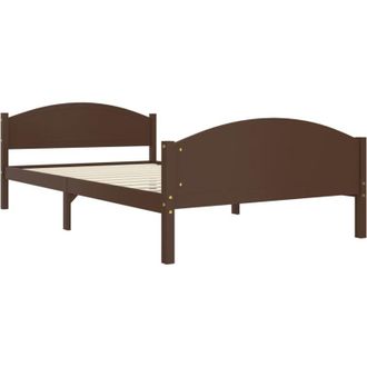 vidaXL Vidaxl - Estructura cama sin colchón madera pino marrón oscuro 120x200cm