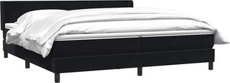 vidaXL Cama Box Spring Con Colch&oacute;n Terciopelo Negro 180x210 Cm Vidaxl