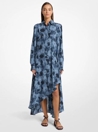Michael Kors Floral Chin&eacute; Silk Crepe De Chine Draped Caftan