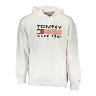 Tommy Hilfiger Hoodies & sweatvesten, Heren, Wit, L, Katoen, Hoodie Wit Lange Mouw Geborduurd