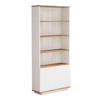 Calicosy Biblioteca con 2 puertas efecto pino atl&aacute;ntico y blanco H168,3 cm