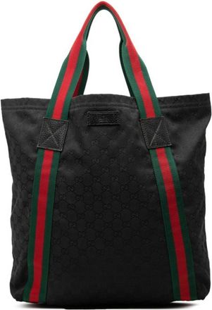 Gucci Gg Canvas Black Gg Canvas Tote Bag (Pre-Owned)