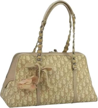 Dior Pre-owned Vintage Schoudertas - Dames - Vintage Handtas - Beige - ONE Size - Leer - Vintage