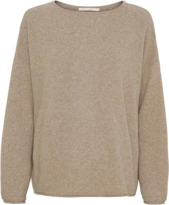 BTF-CPH Btfcph - Fijngebreide Kasjmier Pullover - Dames - Truien - Bruin - Maat: XL Kasjmier