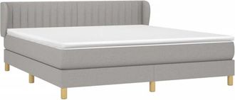 vidaXL Cama Box Spring Con Colch&oacute;n Tela Gris Claro 160x200 Cm Vidaxl