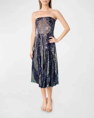 Dress The Population Womens Ruby Dress In Navy Multi