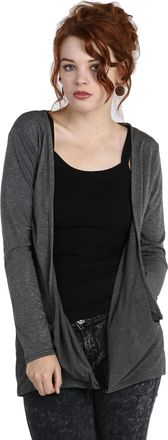 Crazy Girls Womens Long Sleeve Boyfriend Cardigan, Charcoal, XXL (UK 20-22)