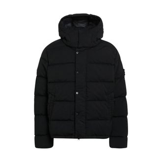 Stone Island Chaqueta de plum&oacute;n de lana el&aacute;stica - Jackets - Hombre - Negro - L