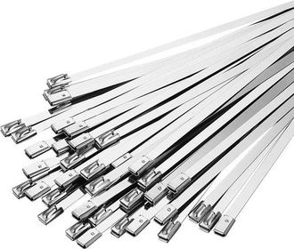 OEM Bridas De Acero Inoxidable, 100 Unidades Por Paquete, Color Plata, 200 Mm 4,6 Mm
