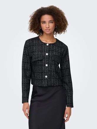 Jacqueline de Yong Kort tweed jasje