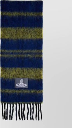 Vivienne Westwood striped alpaca blend scarf fringed ends