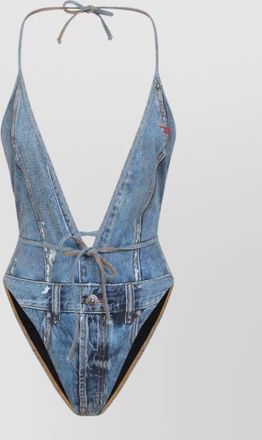 Diesel printed v-neck one-piece swimsuit