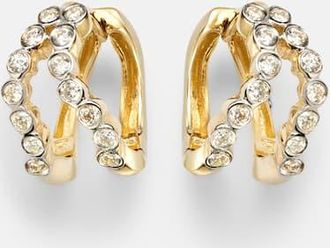 Mateo Bijoux Wave 14kt gold (585/1000) huggie earrings with diamonds