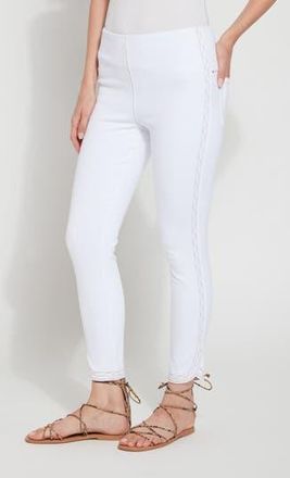 Lyssé Zigzag Tulip Hem Crop Skinny Jeans in White at Nordstrom Rack, Size X-Small