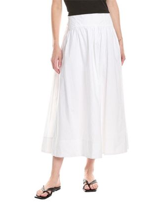 NVLT Nvlt Poplin Gathered Midi Skirt
