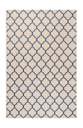 Jonathan Y Designs Galon Filigree Indoor/Outdoor Area Rug in Beige/navy at Nordstrom, Size 4Ft 0In X 6Ft 0In
