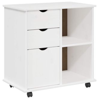 vidaXL Gabinete Rodante 63,5 X 39 X 65,5 Cm Madera De Pino Macizo Vidaxl