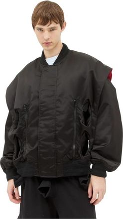 Walter Van Beirendonck Glanzende Tunnel Bomber Jas - Heren - Bomber jackets - Zwart - XL - Nylon - Jassen