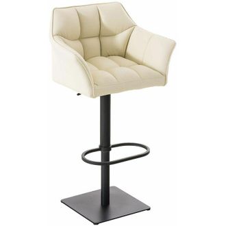 Clp Taburete De Bar Damaso Con Revestimiento De Polipiel Crema Negro