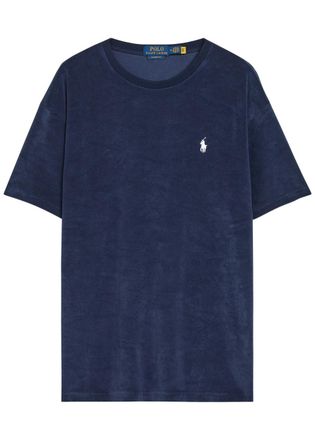 Polo Ralph Lauren Logo-embroidered Terry T-shirt - Navy - XL