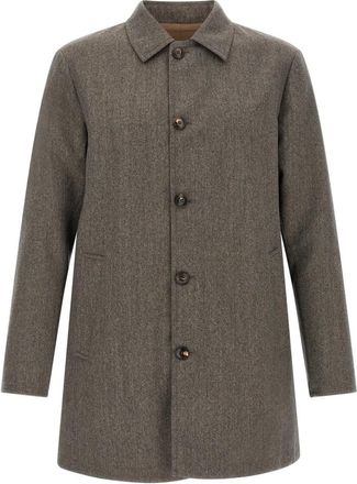 Pal Zileri Omkeerbare Regenjas - Heren - Mantel - Bruin - 2XL - Wol - Jassen