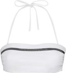 Brunello Cucinelli Bikini bandeau top with monili in White at Nordstrom, Size 40 It