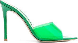 Gianvito Rossi Elle 105mm transparent-strap sandals - women - PVC - 36.5 - Green