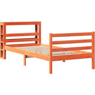 vidaXL Vidaxl - Bed Frame without Mattress Wax Brown 90x190 cm Single Solid Wood Pine
