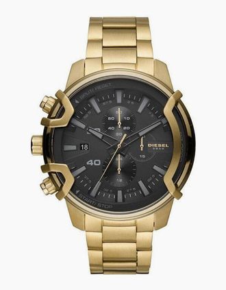 Diesel Mens Diesel DZ4522 Griffed Chronograph Gold Black Mens Watch