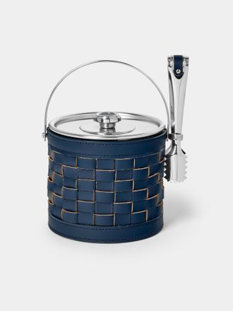 Riviere Barcelona Water-Resistant Leather Ice Bucket with Tongs