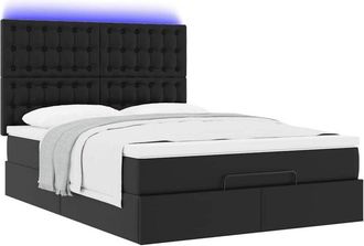 vidaXL Vidaxl - Estructura Cama Otomana Colch&oacute;n Cuero Sint&eacute;tico Negro 140x190cm