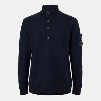 C.P. Company Mens Crew Neck Jumper in Ttl Eclipse 888 - Blue - Size Medium