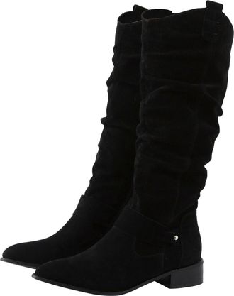 Generic Knee High Women Trendy Low Heel Block Slouch Pointed Toe Boots Winter Shoes with Side Zipper