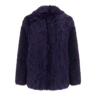Patrizia Pepe Giacca Oversize in Finta Pelliccia Soft Volume - - Jackets - Donna - Viola - S