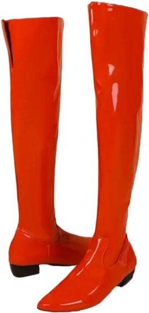 Generic Women Over Knee Patent Leather Boots Winter Business Casual Wedding Party Long Boot