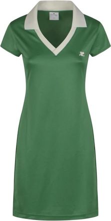 Courr&egrave;ges Sport Polo Jurk - Dames - Shirt Kleedjes - Groen - S - Polyester - Kleedjes
