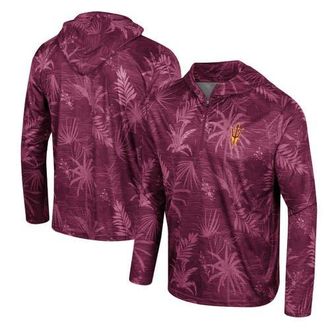 Colosseum Mens Colosseum Maroon Arizona State Sun Devils Palms Printed Lightweight Quarter-Zip Hooded Top at Nordstrom, Size Large