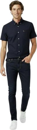 Jack Wills Heren Stableton Classic Oxford-overhemd met knoopsluiting (Marine)